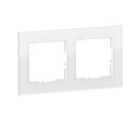 LEGRAND, Seano Natura 766102 - Marco de 2 compartimentos de material auténtico, producción y embalaje sostenibles, diseño de cristal blanco