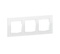 LEGRAND, Seano Natura 766103 - Marco de 3 compartimentos de material auténtico, producción y embalaje sostenibles, diseño de cristal blanco, color blanco
