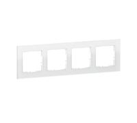 LEGRAND, Seano Natura 766104 - Marco de 4 compartimentos de material auténtico, producción sostenible y embalaje, diseño de cristal blanco