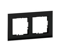 LEGRAND, Seano Natura 766112 - Marco de 2 compartimentos de material auténtico, producción y embalaje sostenibles, diseño de cristal negro ahumado