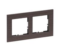 LEGRAND, Seano Natura 766132 - Marco de 2 compartimentos de material auténtico, producción sostenible y embalaje, diseño de roble marrón oscuro
