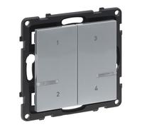 LEGRAND, Seano with Netatmo 765735 - Botón de escenario (4 vías, 4 escenarios individuales, aplicación Home + Control, 3 pilas de botón V incluidas (8 años de vida útil), Smart Home, color: aluminio