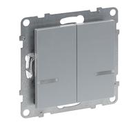 LEGRAND, Seano with Netatmo 765742 - Interruptor de 2 vías con conductor N, 2 canales de conmutación (250 W cada uno), tornillos o garras de expansión, Home + Control App, Smart Home, color: aluminio
