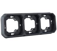 Legrand - Soporte de placa impermeable de 3 posiciones Plexo para montaje horizontal o vertical empotrado funciones composables - antracita