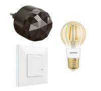 Legrand Starter Pack Valena Next con Netatmo: 1 Gateway enchufable + 1 Comandos Inalámbricos de iluminación + 1 Bombilla Inteligente E27 Vintage/Blanco, 199209