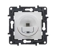LEGRAND Toma de cargador mini USB 3A 15W componible para instalación empotrada, Gama Niloé Step, Color Blanco, 398265