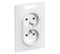 Legrand - Toma de corriente doble 2P+T 16A 1 estación completa precableada Neptune - Blanco