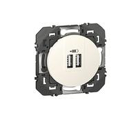 Legrand - Toma doble USB 2.4A 12W tipo A Dooxie - Blanco
