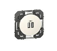 Legrand - Toma doble USB 3A 15W tipo A y C para componer Dooxie - Blanco