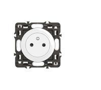 LEGRAND - Toma eléctrica de pared con tierra celiana superficie - Toma de refuerzo con base retráctil - blanco - Para completar con placas de acabado - Juego de 6