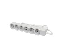 Legrand Toma Estándar 6x2P Con 1,5m Blanco Gris (Enchufe Europeo) - 049485 [10 Piezas]