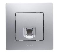 LEGRAND Toma para teléfono RJ11, Niloé Monobloc, Completo, Aluminio, 396483 | Toma para teléfono RJ11, Gama Niloé Monobloc, Mecanismo Completo con Marco, Aluminio, 396483
