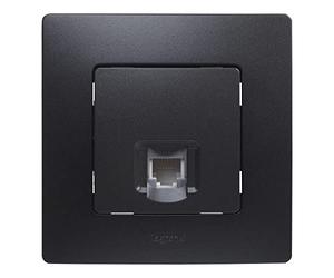 LEGRAND Toma para teléfono RJ11, Niloé Monobloc, Completo, Negro, 396493 | Toma para teléfono RJ11, Gama Niloé Monobloc, Mecanismo Completo con Marco, Negro, 396493