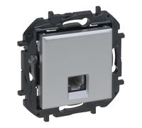 LEGRAND Toma RJ11 componible empotrada, Niloé Step, Aluminio, 398254B | Toma RJ11 componible para instalación empotrada, Gama Niloé Step, Color Aluminio, 398254B