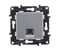 LEGRAND Toma RJ11 componible para instalación empotrada, Gama Niloé Step, Color Aluminio, 398254