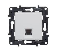 LEGRAND Toma RJ11 componible para instalación empotrada, Gama Niloé Step, Color Blanco, 398253