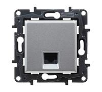 LEGRAND Toma RJ45 CAT6 UTP componible para instalación empotrada, Gama Niloé Step, Color Aluminio, 398257