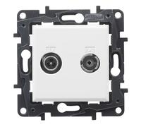 LEGRAND Toma TV-R/SAT Final componible para instalación empotrada, Gama Niloé Step, Color Blanco, 398318