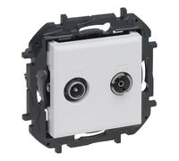 LEGRAND Toma TV-R/SAT Final componible para instalación empotrada, Gama Niloé Step, Color Blanco, 398318B