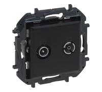 LEGRAND Toma TV-R/SAT Intermedias componible para instalación empotrada, Gama Niloé Step, Color Antracita, 398317B