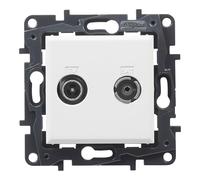 LEGRAND Toma TV-R/SAT Intermedias componible para instalación empotrada, Gama Niloé Step, Color Blanco, 398315