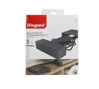 Legrand TV Enchufe Esquinero 4X2P+A Con 4X2P 2.5A Negro (Enchufe Europeo) - 694515