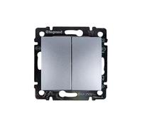 Legrand - 770108 doble conmutador 10ax/250v aluminio valena Ref. 6561050036