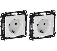 Legrand, Valena Life 753120 - Enchufe 2P+E con cierre, estándar alemán, 16 A, 250 V, ultra blanco (Paquete de 2)