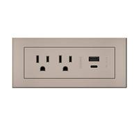 Legrand Wiremold RDZCNI10 - Centro de alimentación radiante para muebles con USB, regleta empotrada, 2 tomas, USB tipo A/C, cable de 10 pies, níquel