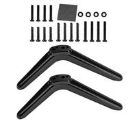 Legs for TV, Television Stand Feet, 2-Piece Anti-Tilt Base, Matte Black Finish, Stable Support Legs for Flat Screens, Bedroom, Fireplace, Dormitory, Workplace, Apartment
