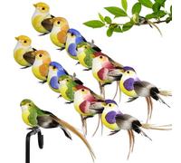 legtovt Aves Falsas 12 Piezas de pájaros Artificiales realistas en el Clip Colorido Decorativo DIY Espuma 5.1x1.4x1.8in Decoraciones de Aves para la Rama de árboles Estatua de pájaros Bonsai