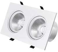 LEGZIT Foco empotrable LED COB de Doble Cabeza Rectangular Foco de ángulo Ajustable 10W,20W,30W,40W Luz de Techo de Ojo de Buey Gimbal Luces de Lata Ajustables,Temperatura de 3 Colores