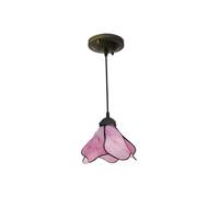 LEGZIT Lámpara Colgante de Cristal Art Deco,Estilo Tiffany Rosa,lámpara Colgante de Techo de Cristal de Arte,lámpara de Flores Modernas,iluminación Colgante de vidrieras para Cocina,Comedor