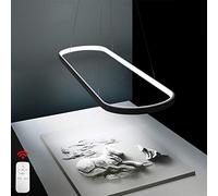 LEGZIT Lámpara Colgante LED Lámpara Colgante Negra Regulable con Control Remoto Lámpara de Mesa de Comedor Lámpara Colgante Moderna Ajustable en Altura Lámpara de diseño Curvo Lámpara de decoración
