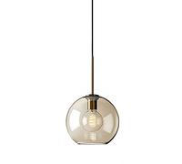 LEGZIT Lámparas Colgantes de Cristal de Globo de coñac Lámparas de iluminación Industrial Retro de una Sola Cabeza Techo para Comedor Sala de Estar Lámpara de Dormitorio Junto a la Cama
