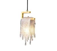 LEGZIT Lámparas Colgantes de Cristal Modernas,Estilo Minimalista Dorado,lámpara Colgante de Techo con Pantalla de Cristal,lámpara Colgante Ajustable para Dormitorio,Sala de Estar,Fregadero de cocin