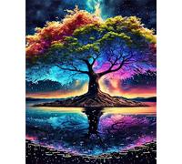 Lehaha Diamond Painting Kit Completo Or Adults,Pintura Diamante Por NiñOs,5d Diamond Art Kits Kids,Conjunto De Punto De Cruz,Dibujos Con Diamantes Para Regalos,Árbol(30x40cm)