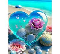 Lehaha Diamond Painting Kit Completo Or Adults,Pintura Diamante Por NiñOs,5d Diamond Art Kits Kids,Conjunto De Punto De Cruz,Dibujos Con Diamantes Para Regalos,forma de corazon(30x40cm)