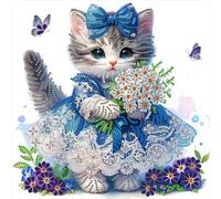 Lehaha Diamond Painting Kit Completo Or Adults,Pintura Diamante Por NiñOs,5d Diamond Art Kits Kids,Conjunto De Punto De Cruz,Dibujos Con Diamantes Para Regalos,gato(30x30cm)