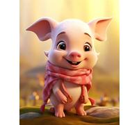 Lehaha Diamond Painting Kit Completo Or Adults,Pintura Diamante Por NiñOs,5d Diamond Art Kits Kids,Conjunto De Punto De Cruz,Dibujos Con Diamantes Para Regalos,cerdo(30x40cm)