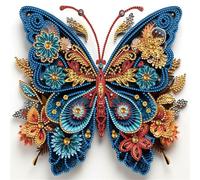 Lehaha Diamond Painting Kit Completo Or Adults,Pintura Diamante Por NiñOs,5d Diamond Art Kits Kids,Conjunto De Punto De Cruz,Dibujos Con Diamantes Para Regalos,mariposa azul(30x30cm)