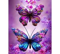 Lehaha Diamond Painting Kit Completo Or Adults,Pintura Diamante Por NiñOs,5d Diamond Art Kits Kids,Conjunto De Punto De Cruz,Dibujos Con Diamantes Para Regalos,Mariposa(30x40cm)