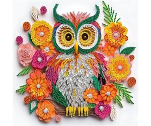Lehaha Diamond Painting Kit Completo Or Adults,Pintura Diamante Por NiñOs,5d Diamond Art Kits Kids,Conjunto De Punto De Cruz,Dibujos Con Diamantes Para Regalos,búho(30x30cm)