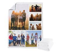 Lehaha Manta de vellón Personalizada a Partir un Collage Fotos para niños o Adultos, Mantas Franela Personalizadas Mascotas con Foto y niñas, Regalo cumpleaños la Familia(150x220cm)