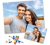 Lehaha Personalizados para Pintar por números Kits para Adultos,Kits Profesionales de Pintura de Mascotas y Retratos, Haga su Propia Foto con Pinturas y Pinceles para Dibujar，30 x 40cm（Sin Marco）