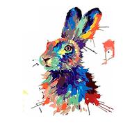 Lehaha Pintar por Numeros Kits para adultos/animales/ninos,Conejo animal liebre colorido,Cuadros para pintura por números Kit con Pinceles y Pinturas Acrilicos,Sin Marco,40X50CM