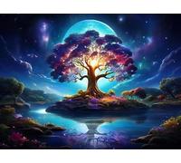 Lehaha Pintar por Numeros Kits para adultos,Árbol animales,Cuadros para pintura por números Kit ninos con Pinceles y Pinturas Acrilicos,30X40CM