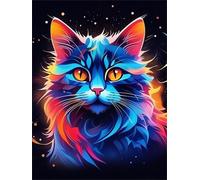Lehaha Pintar por Numeros Kits para adultos,gato azul animales,Cuadros para pintura por números Kit ninos con Pinceles y Pinturas Acrilicos,30X40CM