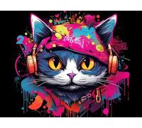 Lehaha Pintar por Numeros Kits para adultos,gato musical animales,Cuadros para pintura por números Kit ninos con Pinceles y Pinturas Acrilicos,30X40CM