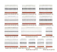 LeHang 200PC 14 Value Rectifier Schottky Diodos ultrarrápidos 1N4001 1N4004 1N4007 RL207 1N5404 1N5406 1N5408 UF4007 FR107 FR207 1N5817 1N5819 1N5822 1N4148 Kit Surtido